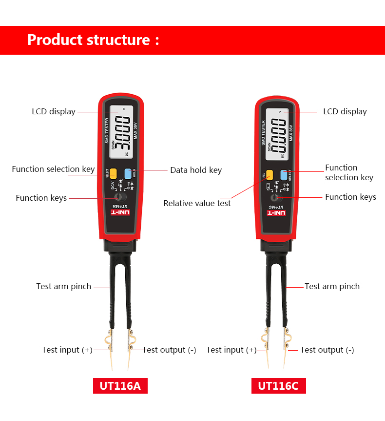UT116A UT116C Digital Tweezers - Smd Tweezer Set 评论和价格