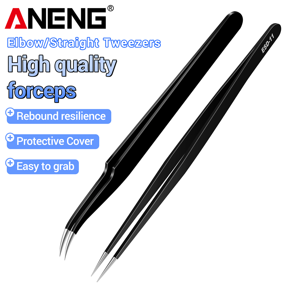 ANENG Stainless Steel Tweezers - Smd Tweezer Set 评论和价格