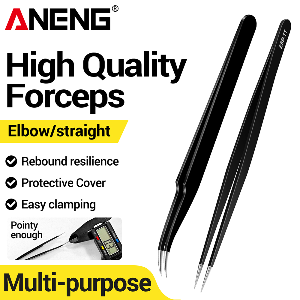 ANENG Stainless Steel Tweezers - Smd Tweezer Set 评论和价格