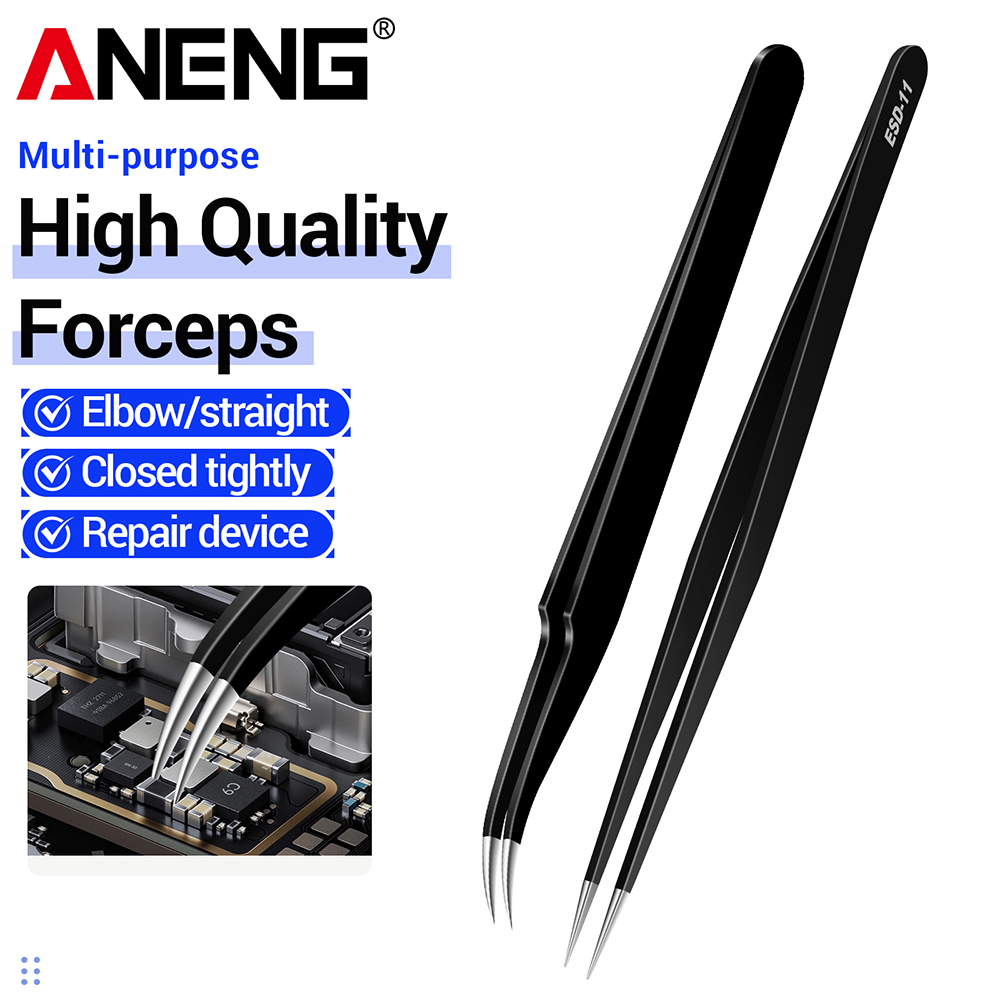 ANENG Stainless Steel Tweezers - Smd Tweezer Set 评论和价格